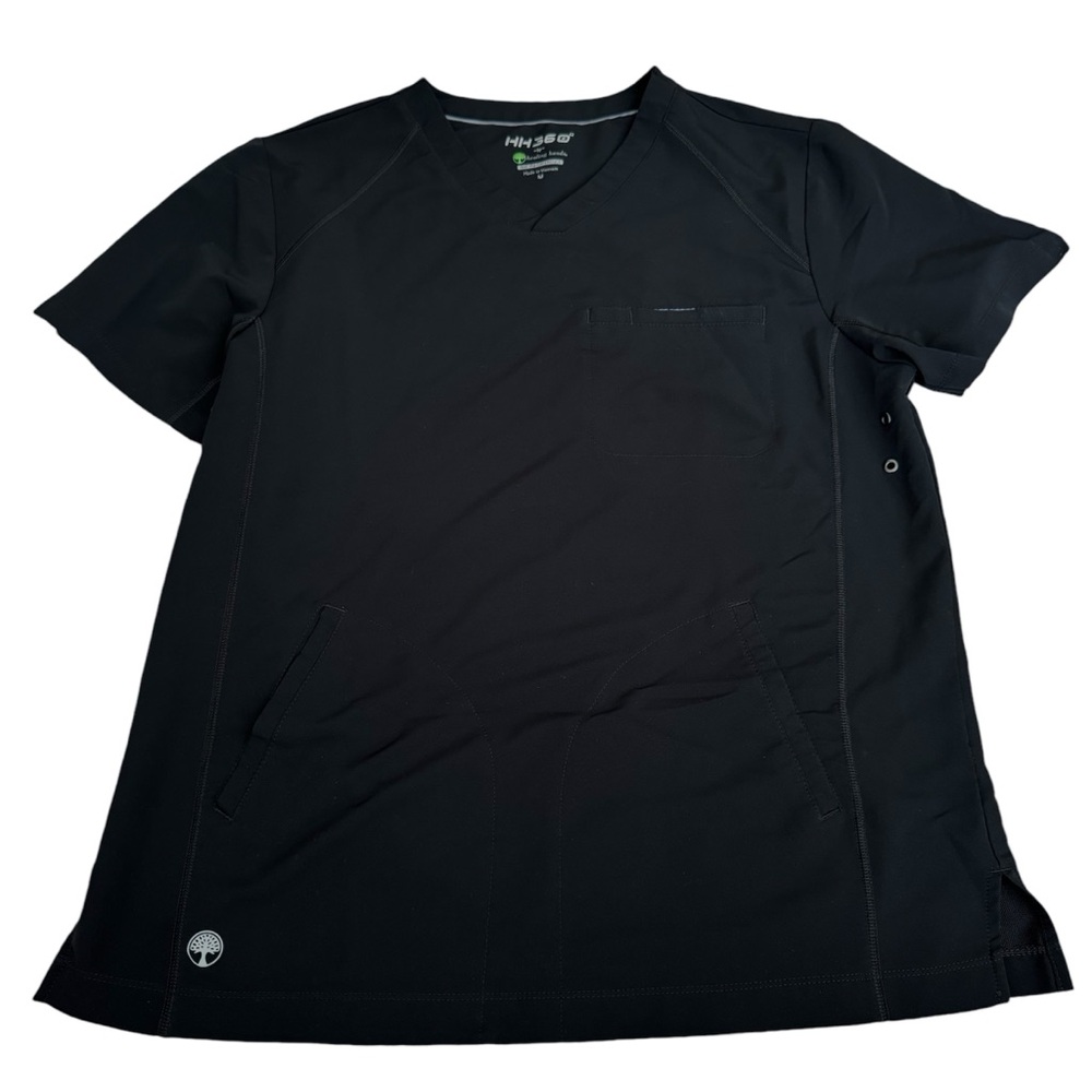 Healing Hands Men’s black scrub top, medium